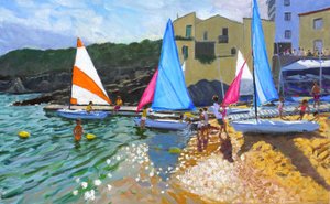 école de voile, Calella de Palafrugell, Costa Brava, Espagne, 2014